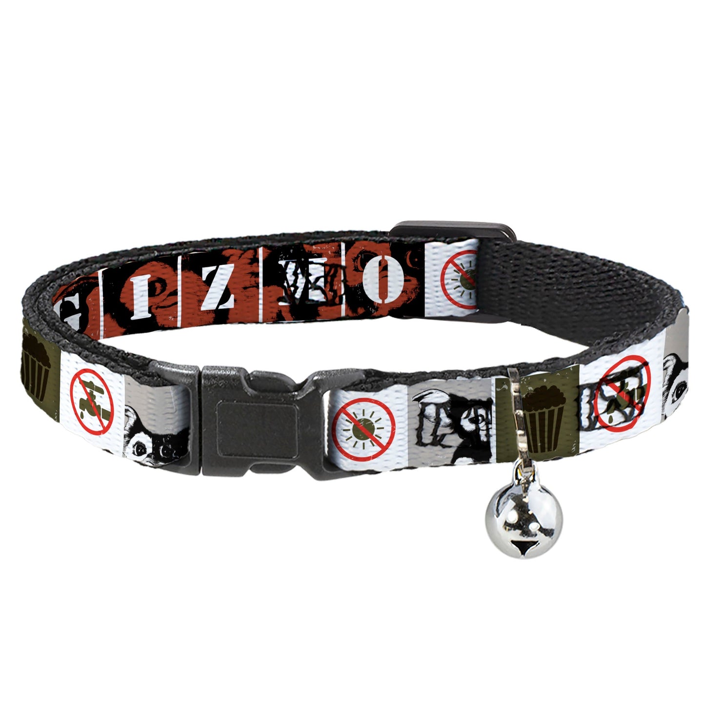 Cat Collar Breakaway - Gremlins GIZMO Poses Rules Blocks Red Greens Grays White