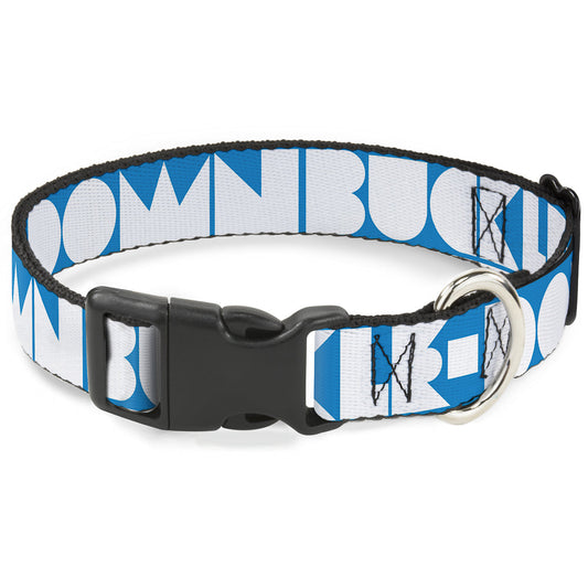 Plastic Clip Collar - BUCKLE-DOWN Shapes Turquoise/White