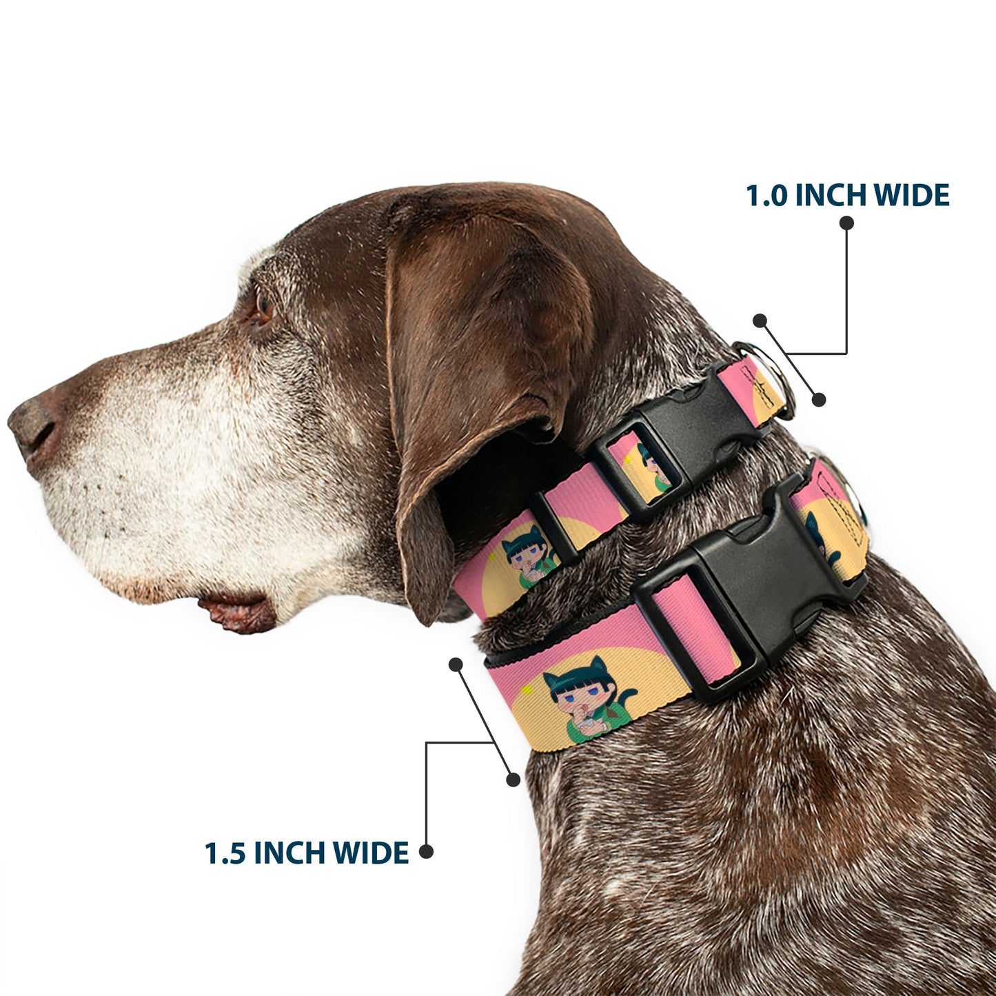 Plastic Clip Collar - The Apothecary Diaries Chibi Maomao Cat Pose Pink/Yellow