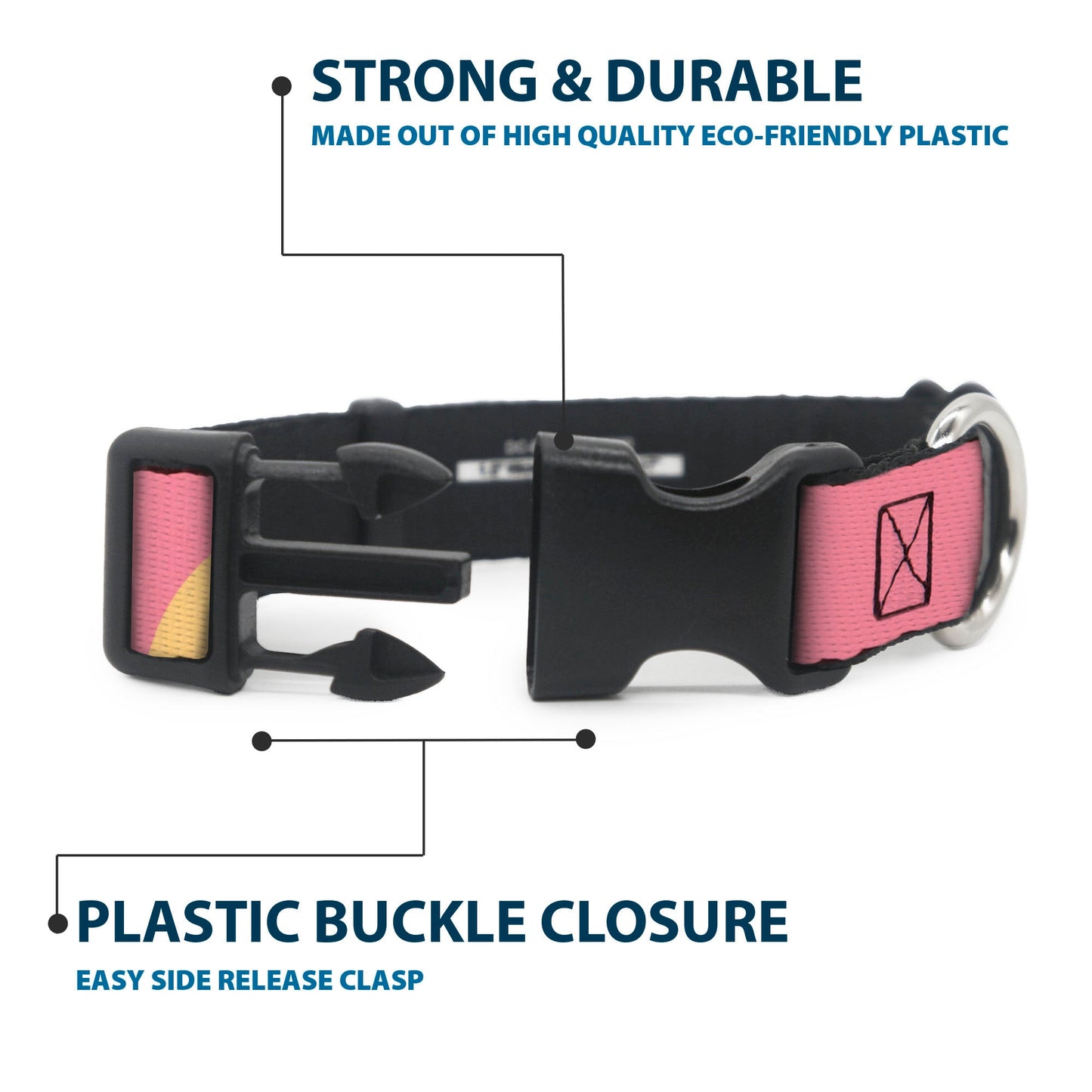 Plastic Clip Collar - The Apothecary Diaries Chibi Maomao Cat Pose Pink/Yellow