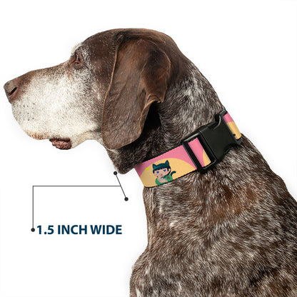Plastic Clip Collar - The Apothecary Diaries Chibi Maomao Cat Pose Pink/Yellow