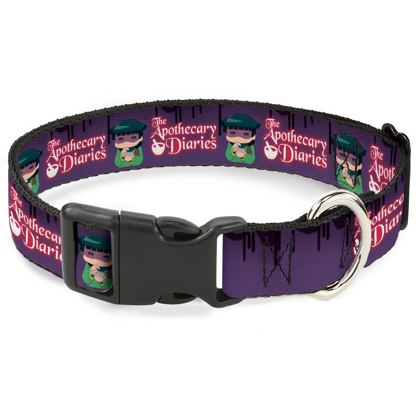Plastic Clip Collar - THE APOTHECARY DIARIES Chibi Maomao Pose and Title Logo Purple