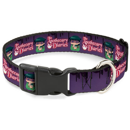 Plastic Clip Collar - THE APOTHECARY DIARIES Chibi Maomao Pose and Title Logo Purple
