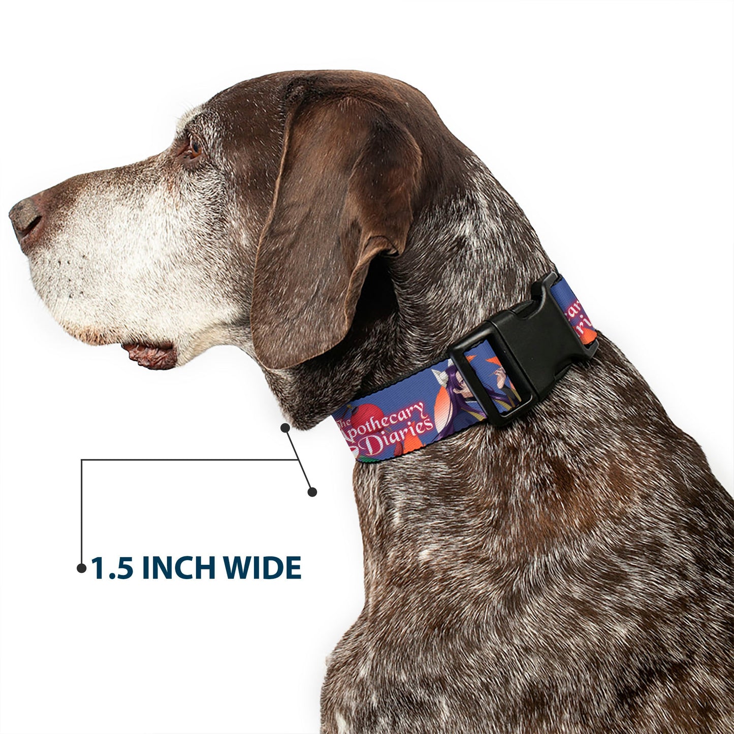 Plastic Clip Collar - THE APOTHECARY DIARIES Jinshi and Maomao Pose and Title Logo Purple