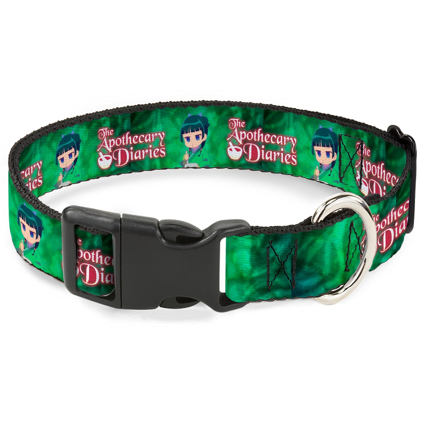 Plastic Clip Collar - THE APOTHECARY DIARIES Maomao Grinding Pose and Title Logo Greens
