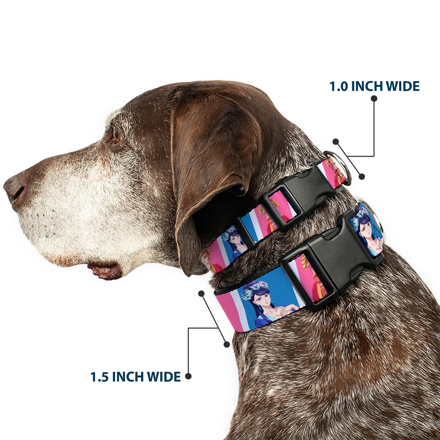 Plastic Clip Collar - The Apothecary Diaries Gyokuyo and Lihua Pose Blocks White/Pink/Blue