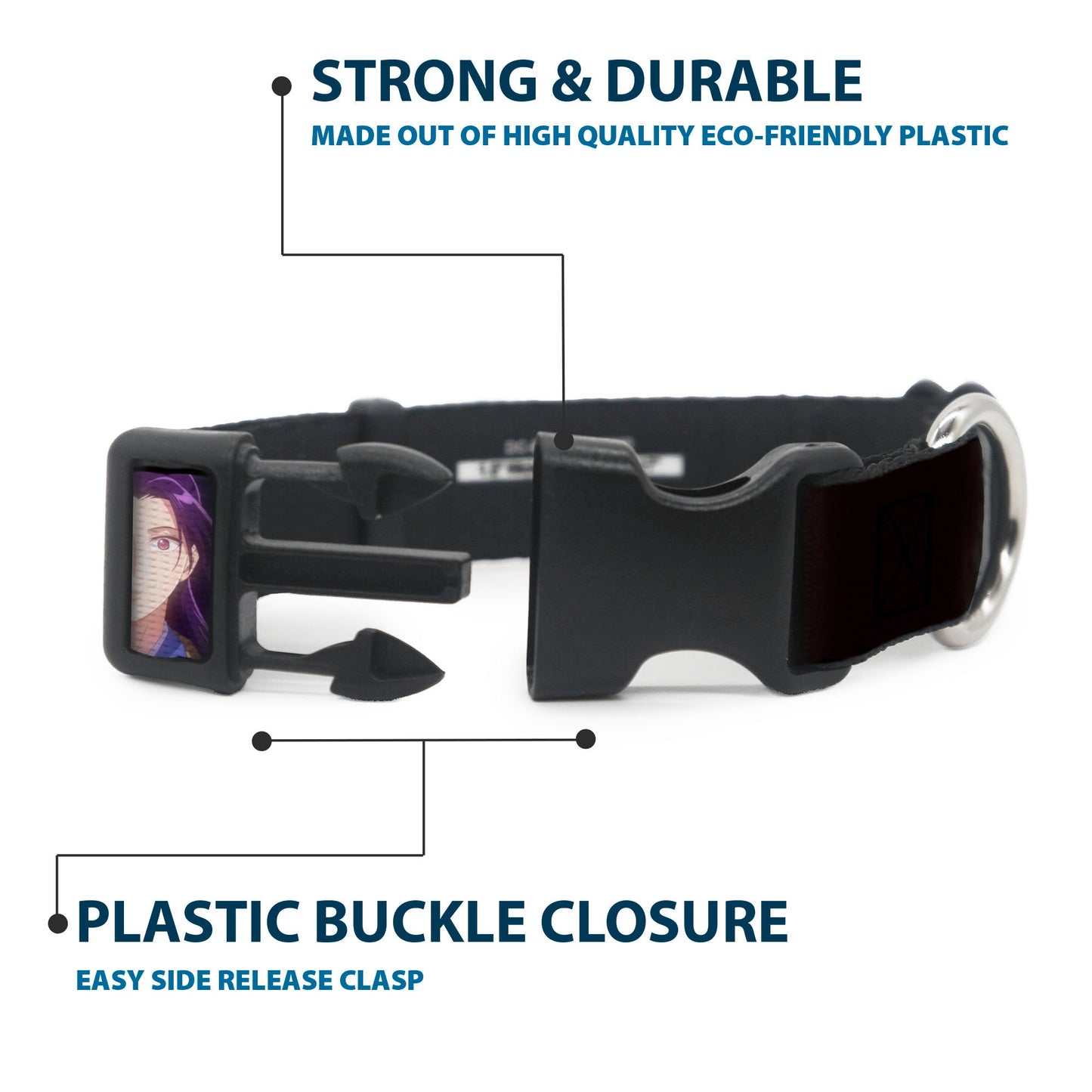 Plastic Clip Collar - THE APOTHECARY DIARIES Jinshi Pose and Title Logo Black