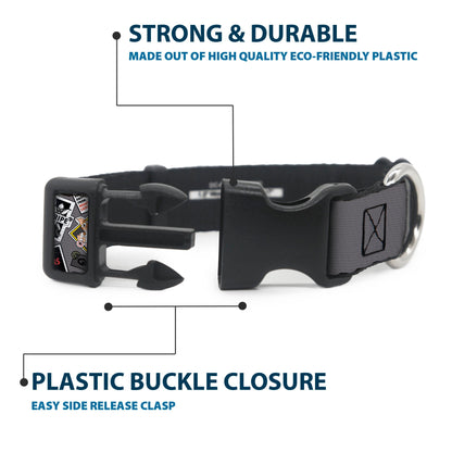 Plastic Clip Collar - Gremlins Gizmo Pose and Rules Collage Gray