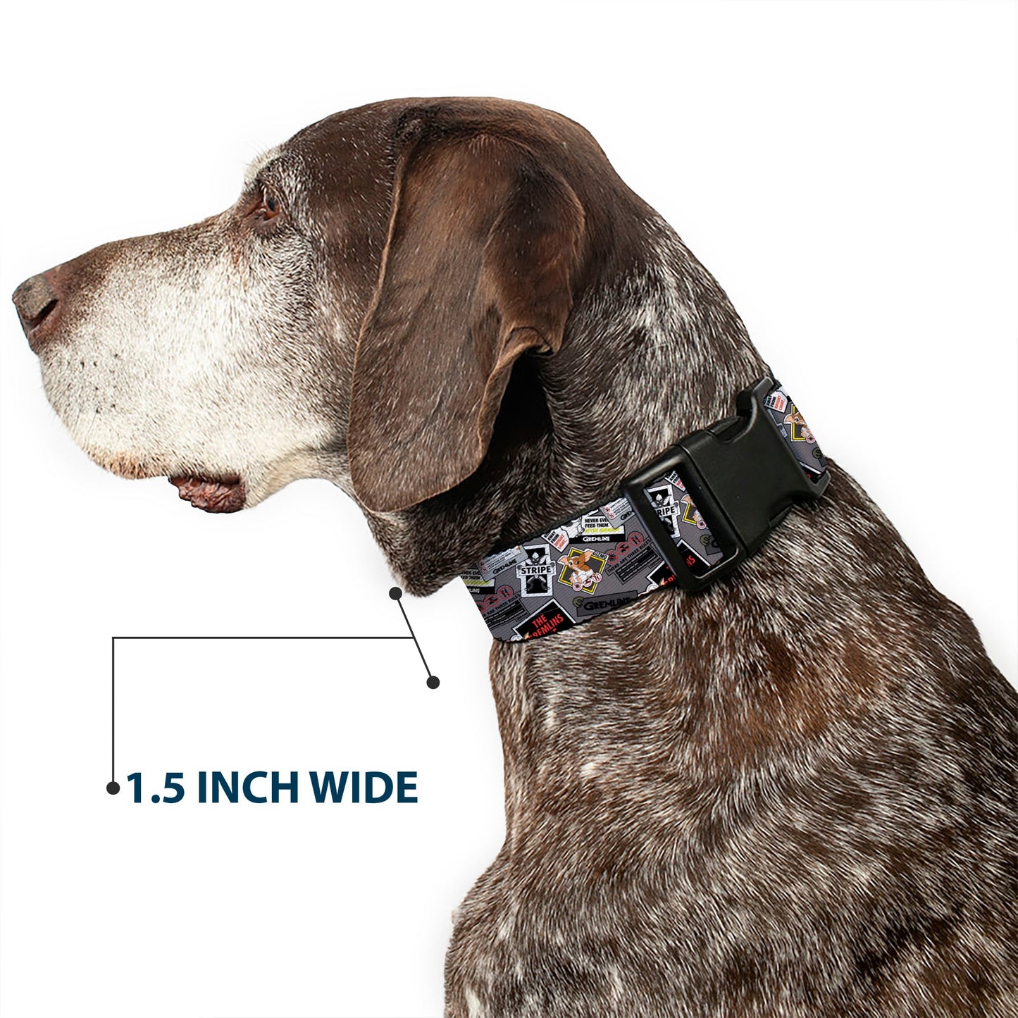 Plastic Clip Collar - Gremlins Gizmo Pose and Rules Collage Gray