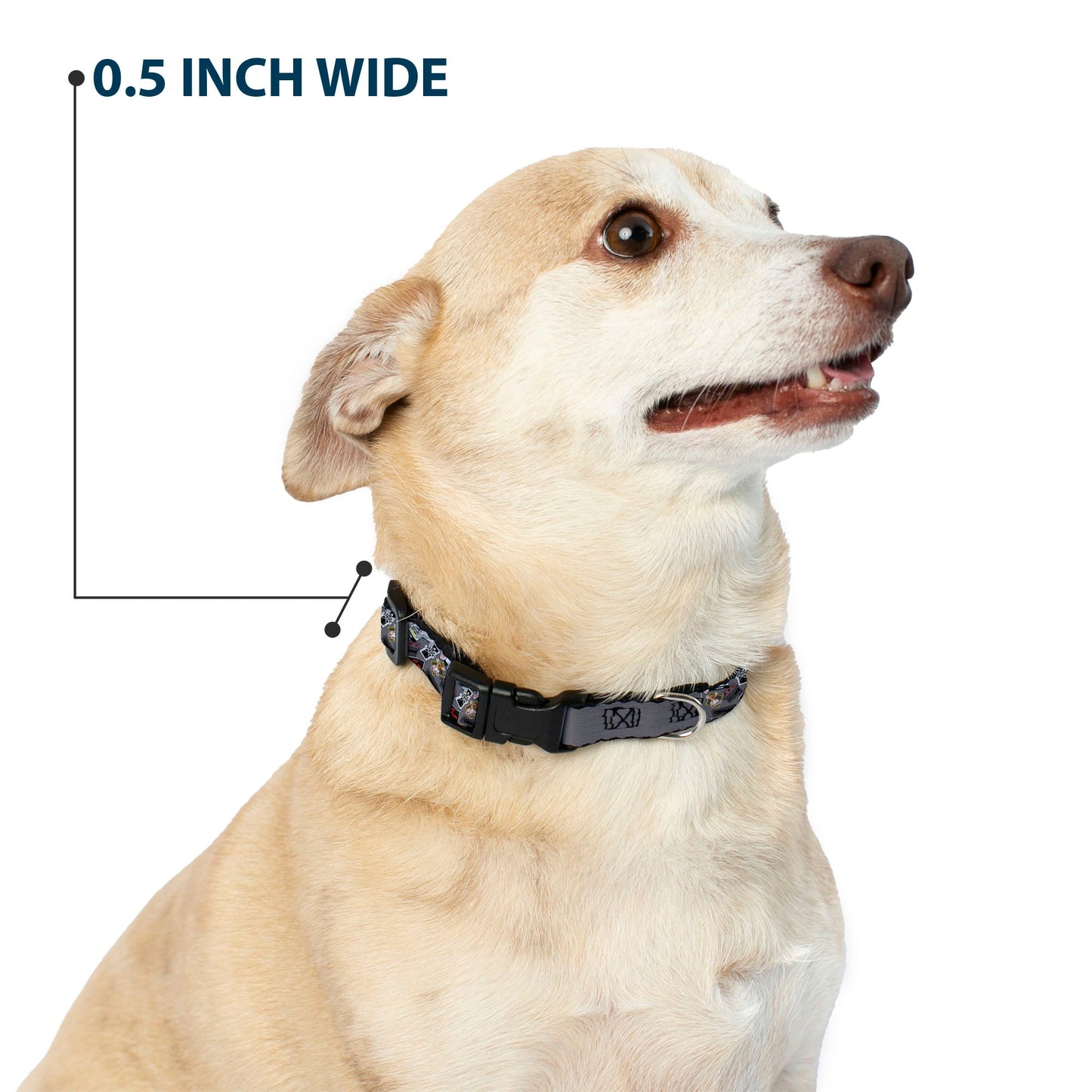 Plastic Clip Collar - Gremlins Gizmo Pose and Rules Collage Gray