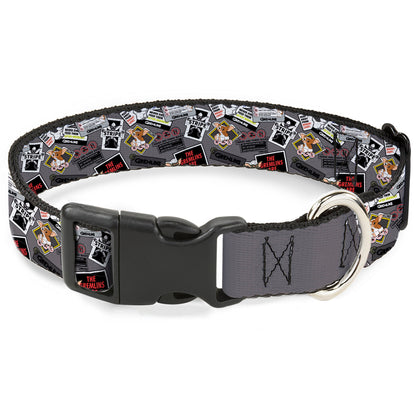 Plastic Clip Collar - Gremlins Gizmo Pose and Rules Collage Gray