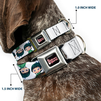 THE APOTHECARY DIARIES Title Logo Full Color Black/Red/White Seatbelt Buckle Collar - The Apothecary Diaries Chibi Maomao Expressions Flip White