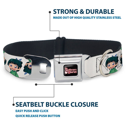 THE APOTHECARY DIARIES Title Logo Full Color Black/Red/White Seatbelt Buckle Collar - The Apothecary Diaries Chibi Maomao Expressions Flip White