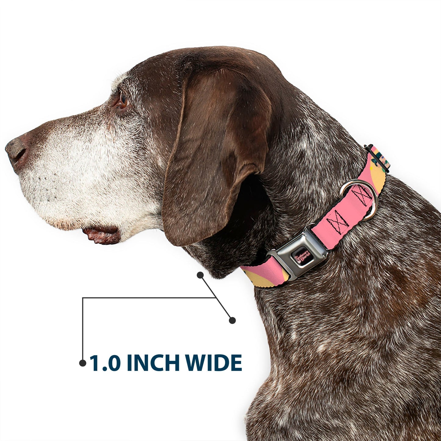 THE APOTHECARY DIARIES Title Logo Full Color Black/Red/White Seatbelt Buckle Collar - The Apothecary Diaries Chibi Maomao Cat Pose Pink/Yellow