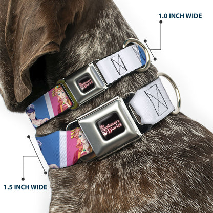 THE APOTHECARY DIARIES Title Logo Full Color Black/Red/White Seatbelt Buckle Collar - The Apothecary Diaries Gyokuyo and Lihua Pose Blocks White/Pink/Blue