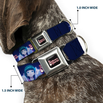THE APOTHECARY DIARIES Title Logo Full Color Black/Red/White Seatbelt Buckle Collar - THE APOTHECARY DIARIES Maomao Hands Out Pose and Title Logo Purples