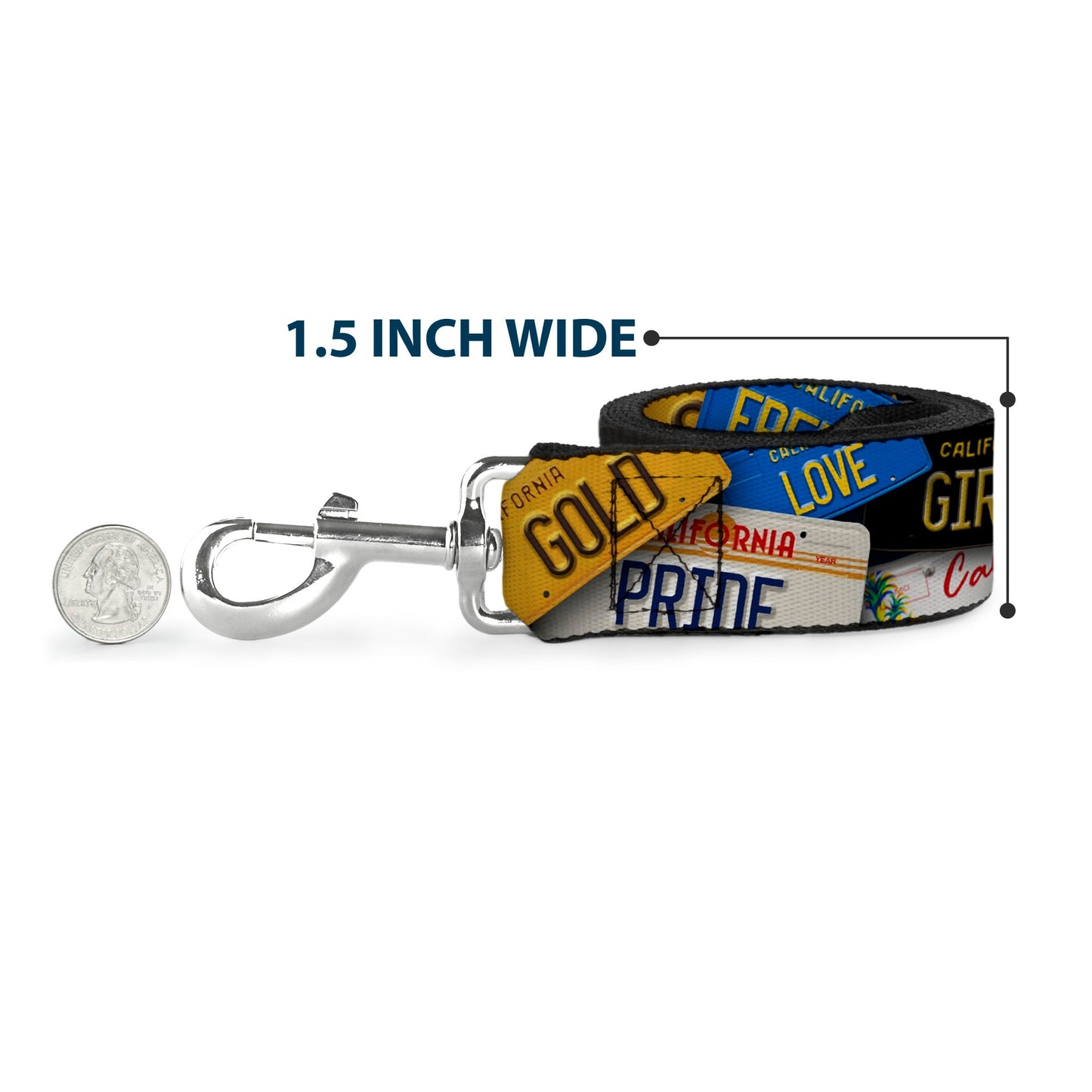 Dog Leash - Cali License Plates Stacked