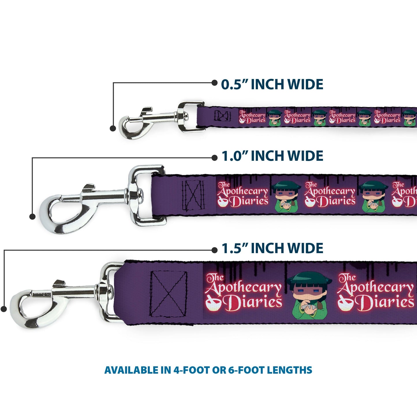 Dog Leash - THE APOTHECARY DIARIES Chibi Maomao Pose and Title Logo Purple