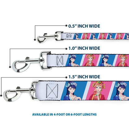 Dog Leash - The Apothecary Diaries Gyokuyo and Lihua Pose Blocks White/Pink/Blue