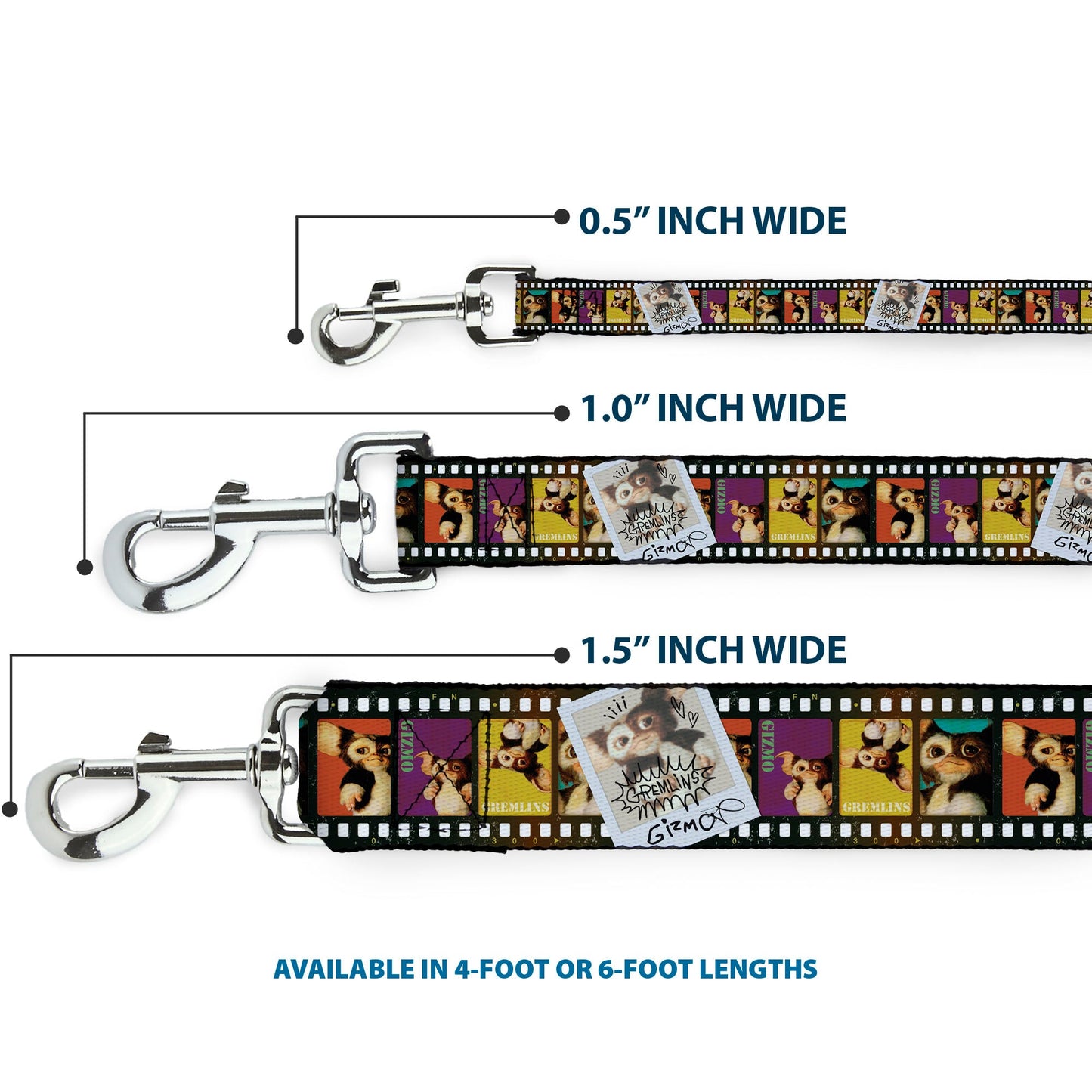 Dog Leash - Gremlins Gizmo Filmstrip Poses Multi Color