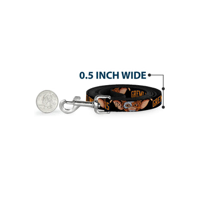 Dog Leash - GREMLINS 1984 Gizmo Face Close-Up Black