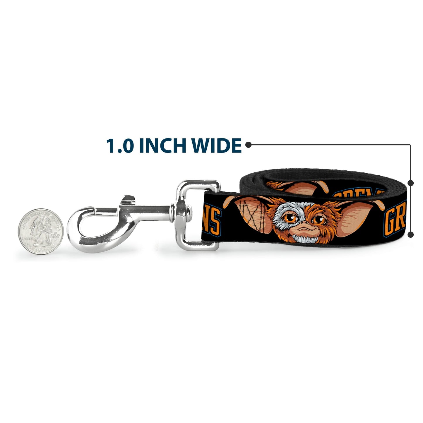 Dog Leash - GREMLINS 1984 Gizmo Face Close-Up Black