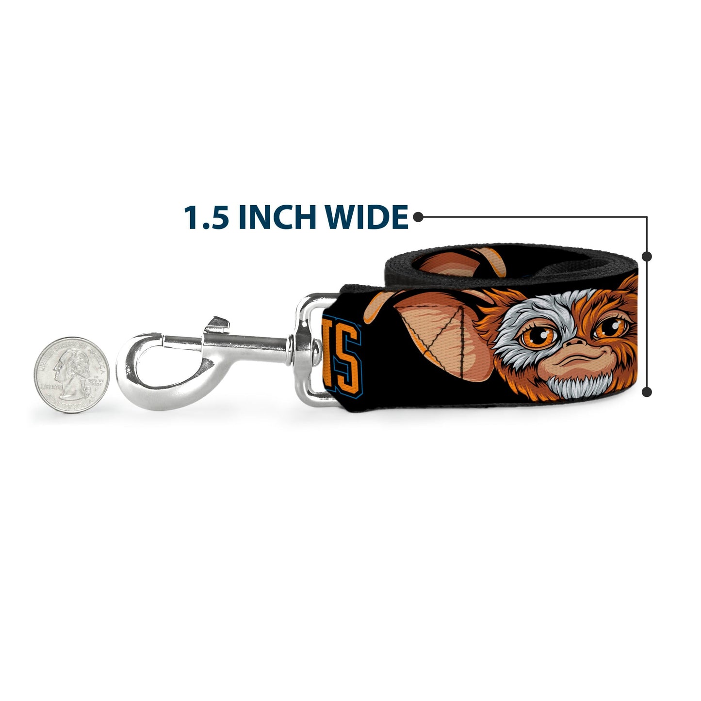 Dog Leash - GREMLINS 1984 Gizmo Face Close-Up Black