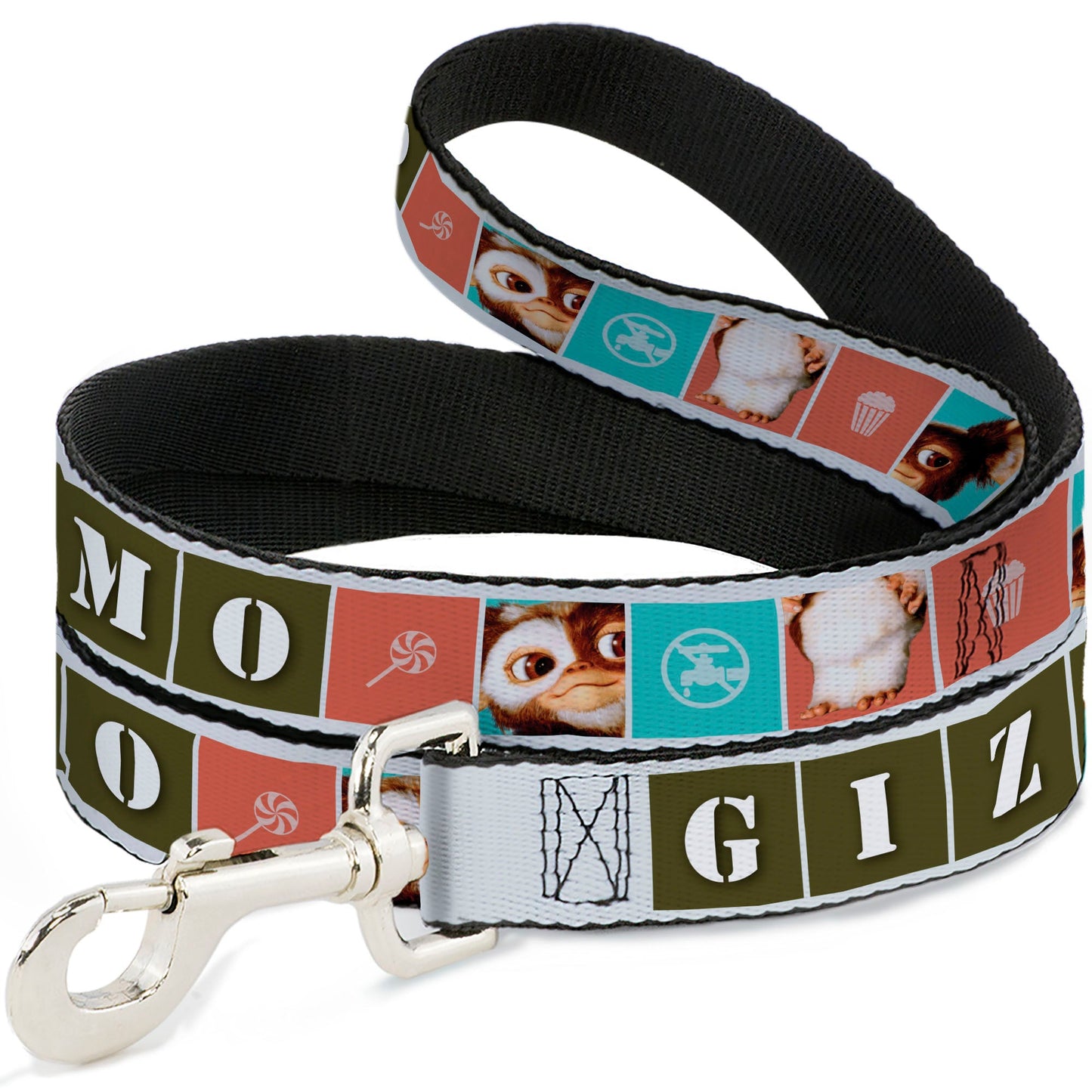 Dog Leash - Gremlins GIZMO Text and Pose Blocks White/Multi Color