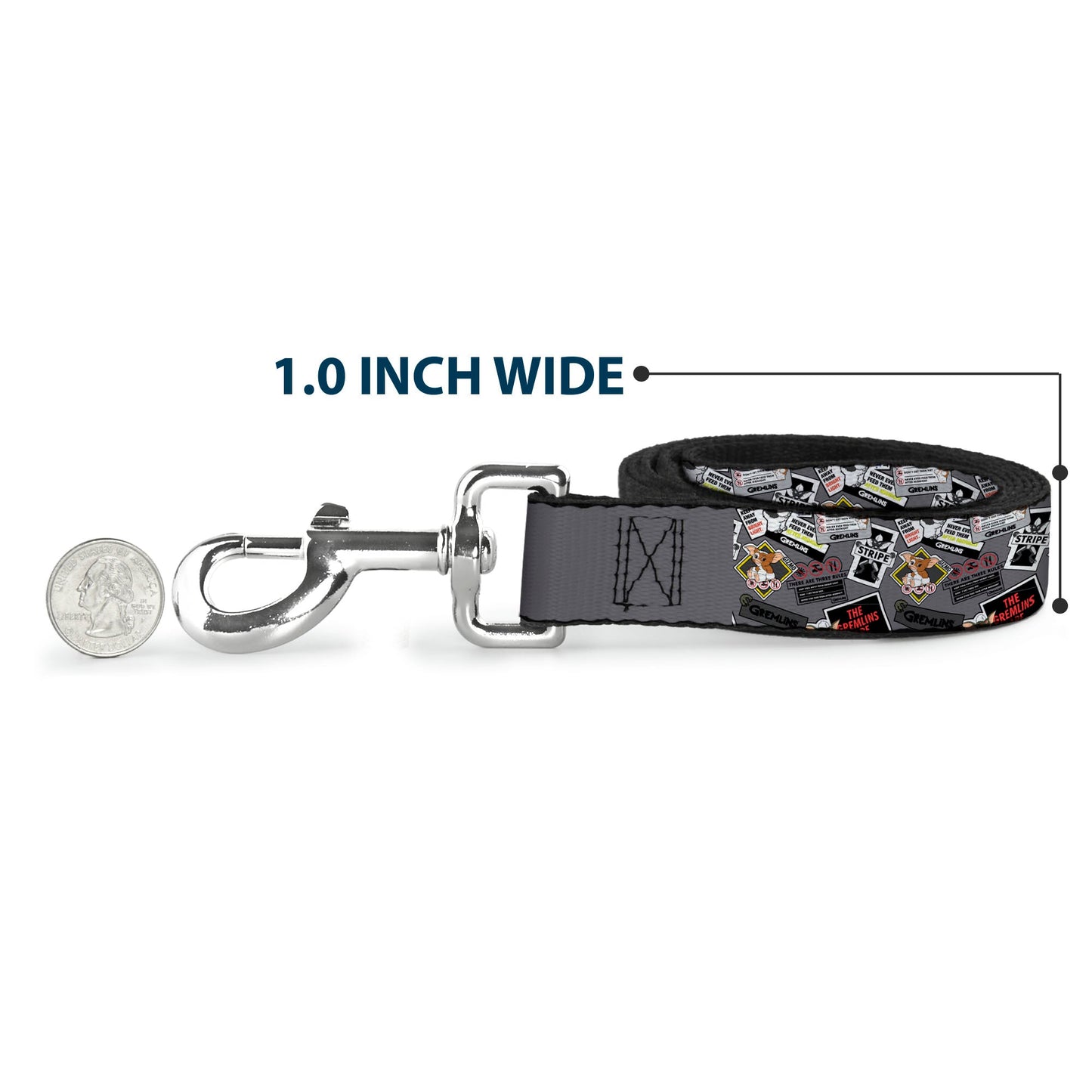 Dog Leash - Gremlins Gizmo Pose and Rules Collage Gray