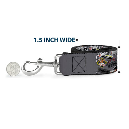Dog Leash - Gremlins Gizmo Pose and Rules Collage Gray
