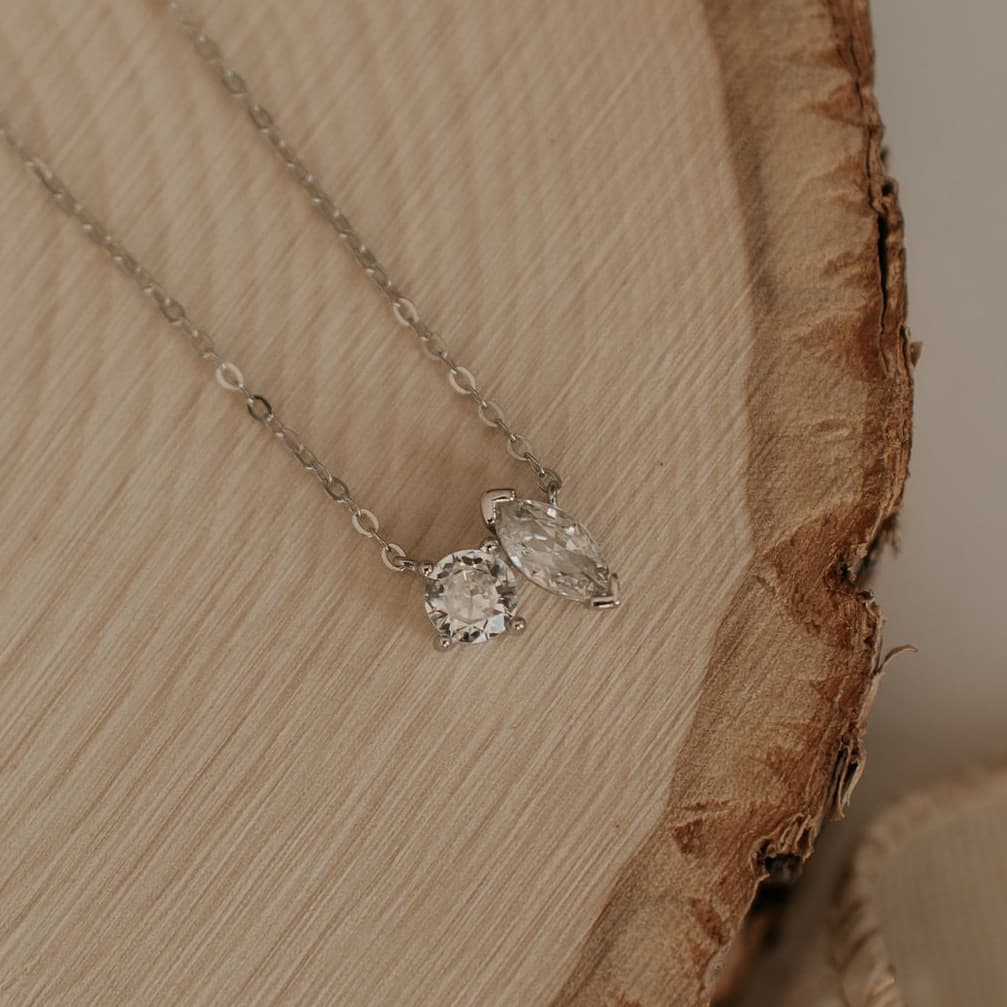 Sloane Two Stone Diamond Necklace