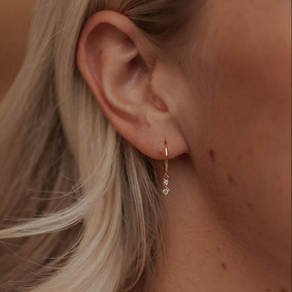 Willow Diamond Dangle Hoops