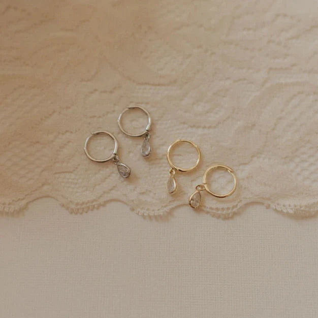 April Raindrop Dangle Hoops