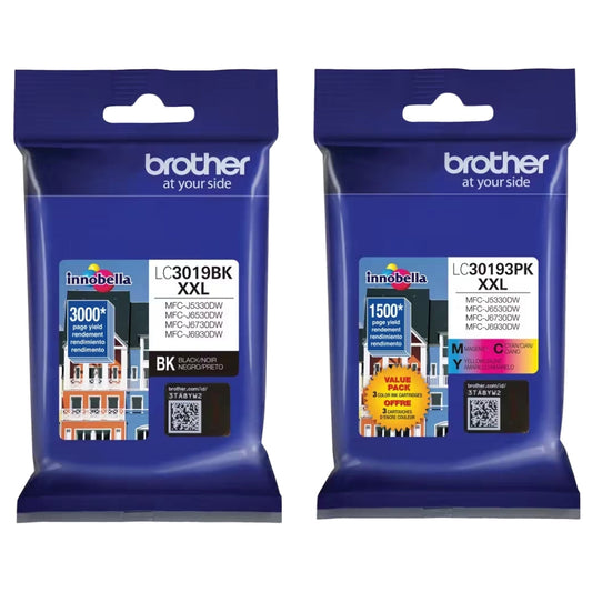 New, Pre-Owned - Brother LC3019 Super High Yield Color Ink 4-Pack