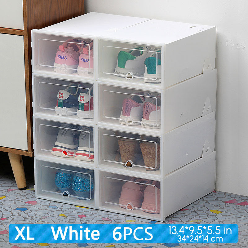 6-Pack Transparent Shoe Storage Solution: Organize and Protect Your Shoes