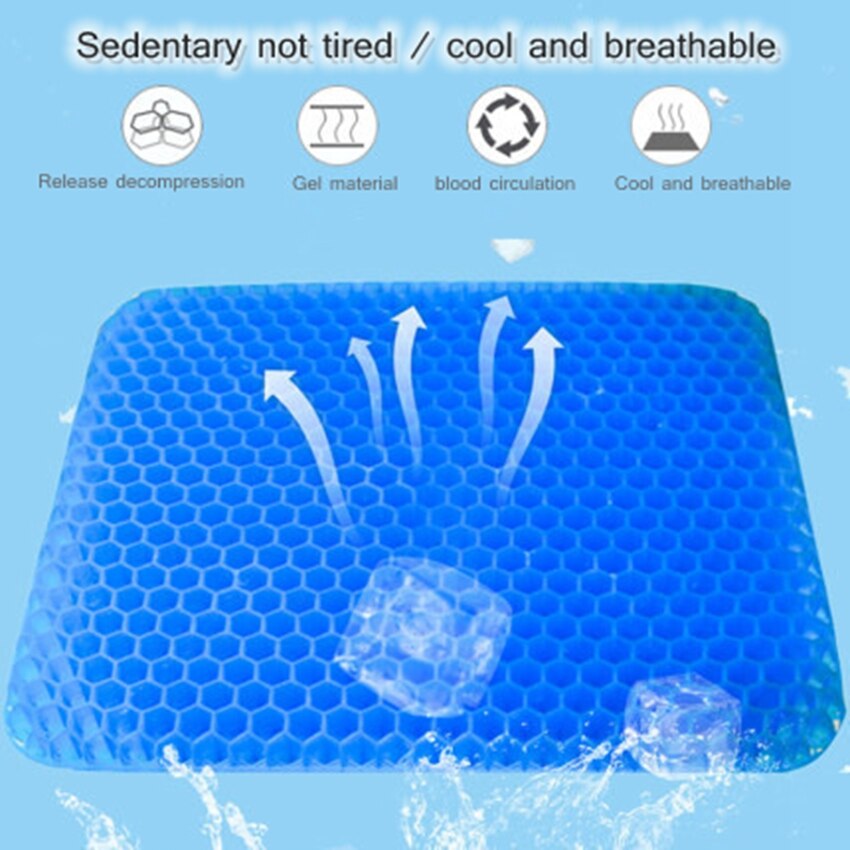 Multifunctional Gel Cushion for Health Care: Large Size, Elastic Honeycomb Gel Seat Cushion for Car, Sofa, Home, and Office Pain Relief Pad