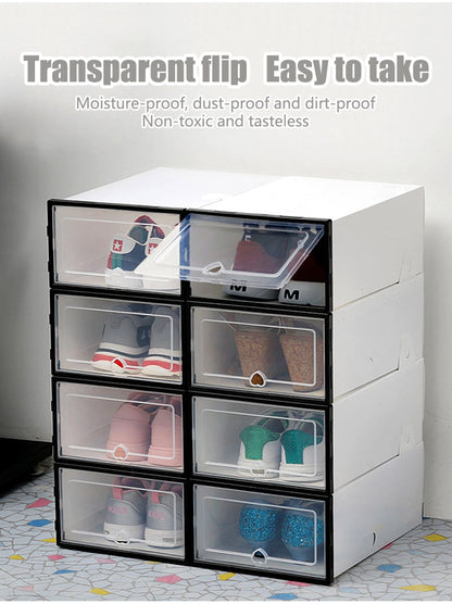 6-Pack Transparent Shoe Storage Solution: Organize and Protect Your Shoes