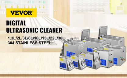 VEVOR Ultrasonic Cleaner: Your Portable Dishwashing Solution – Choose from 1.3L to 30L Home Appliances