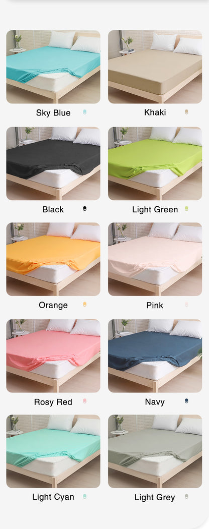Vibrant Waterproof Fitted Sheet with Deep Pocket - Breathable Colorful Bed Cover - 1 PC