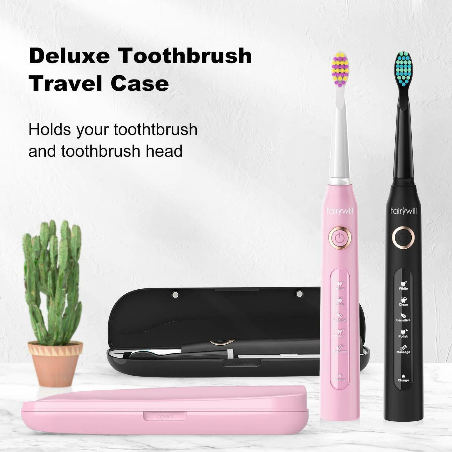 D7 Sonic Electric Toothbrushes with 5 Modes, Smart Timer, Rechargeable, and 8 Super Whitening Toothbrush Heads for Adults and Kids
