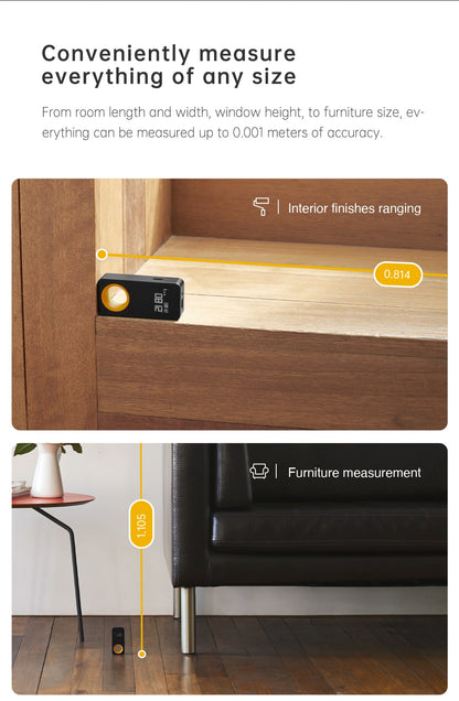 Smart Laser Tape Measure with OLED Display - 30M Range, App Connectivity for Drawing and Measurements