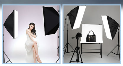 Professional Continuous Light System Equipment for Photo Studio: 50x70CM Photography Softbox Lighting Kits