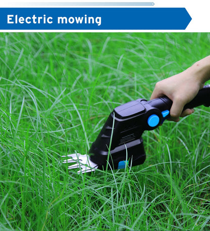 2-in-1 Cordless Electric Hedge Trimmer and Weeding Shear | Rechargeable 3.6V | USB Charging | Household Lawn Mower and Pruning Garden Tool Set