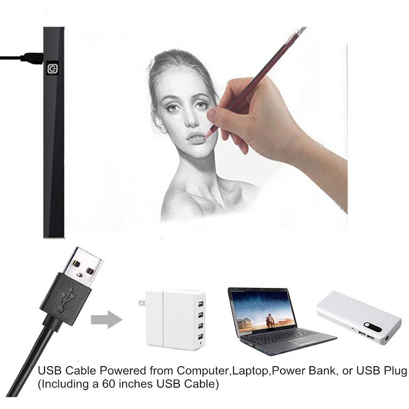 LED Light Pad for Diamond Painting - USB Powered Digital Graphics Tablet and Drawing Board for Art and Painting