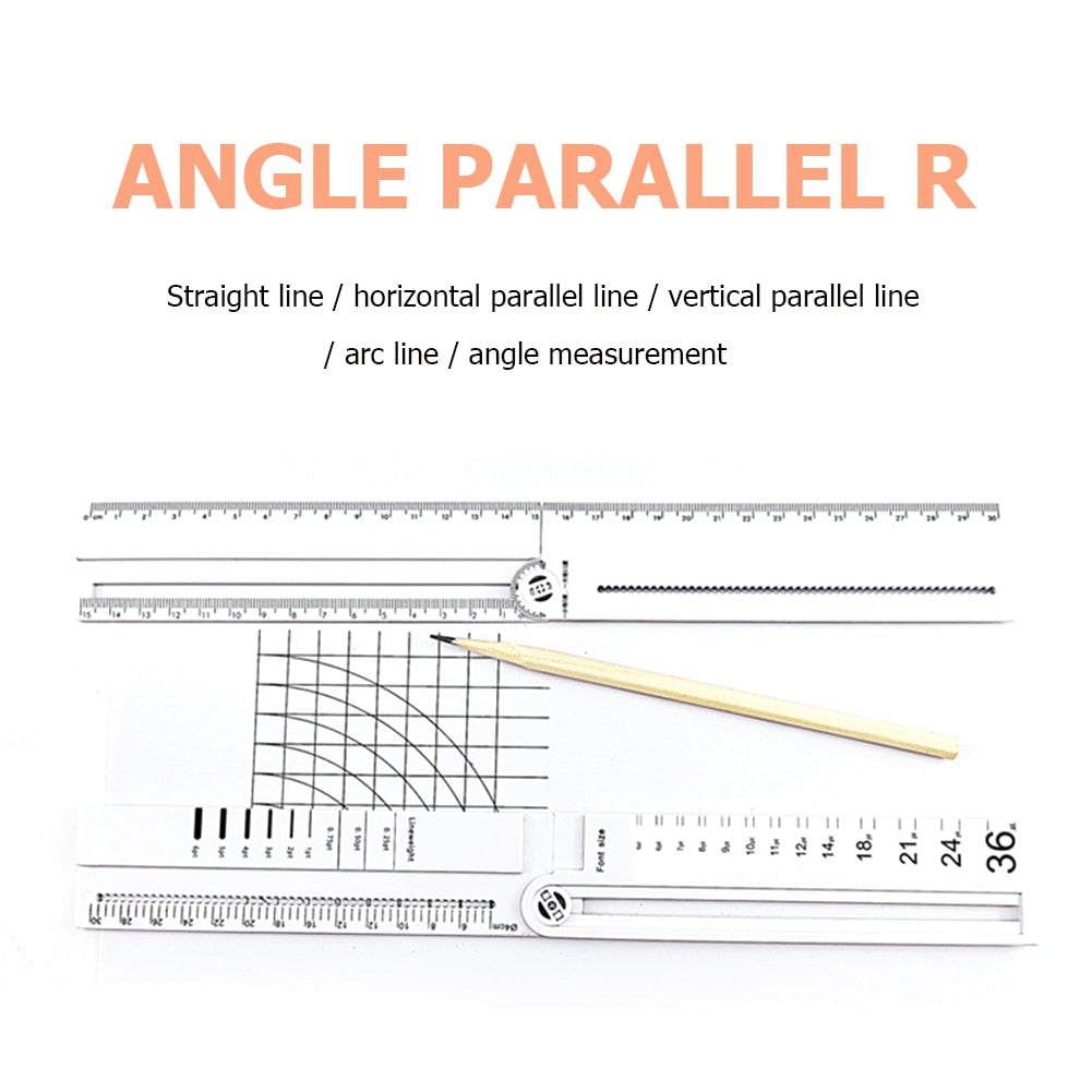 Folding Geometric Drawing Ruler Portable Mathematical Line Circular Drawing Geometry Template Angle Measuring Drafting Tool