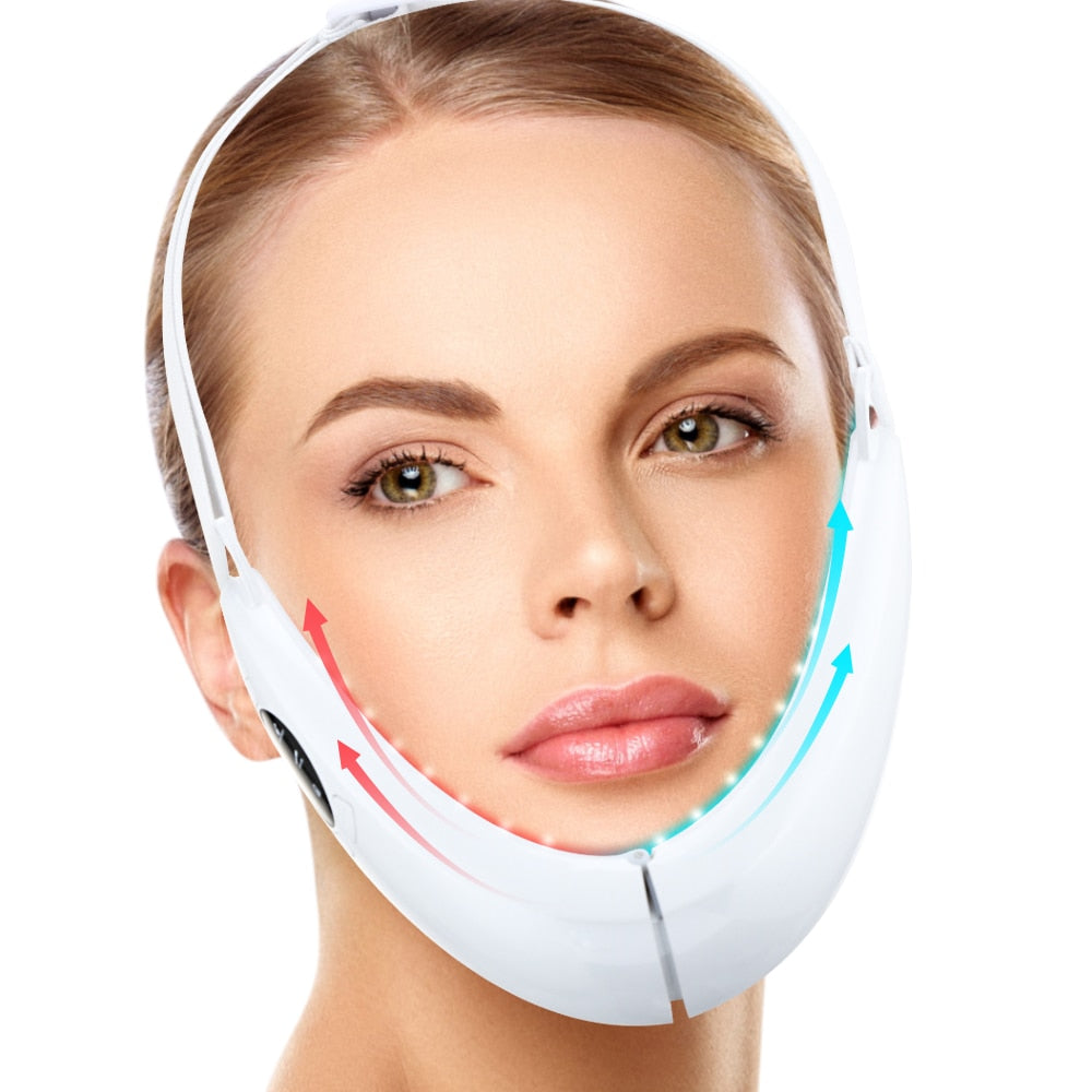 EMS Facial Lifting Device Facial Massager LED Photon Therapy Face Slimming Vibration Chin V Line Lift Belt Cellulite Jaw Device