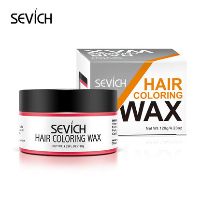 Sevich Temporary Hair Color Wax Men Diy Mud One-time Molding Paste Dye Cream Hair Gel for Hair Coloring Styling Silver Grey 120g