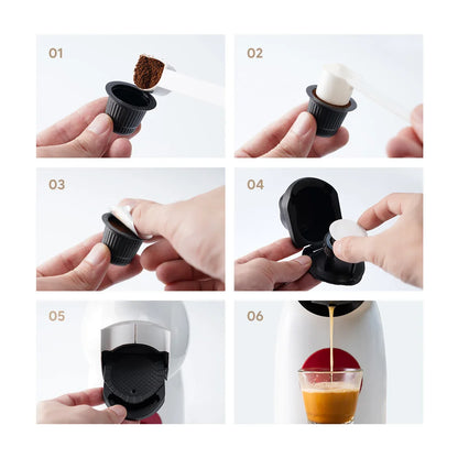 Refillable Reusable Coffee Capsule Adapter for Dolce Gusto Coffee Capsule Convert Compatible with Genio S Piccolo XS Machine