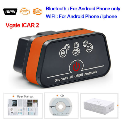 Vgate iCar2 obd2 Bluetooth scanner ELM327 V2.2 obd 2 wifi icar 2 car tools elm 327 for Android/PC/IOS code reader