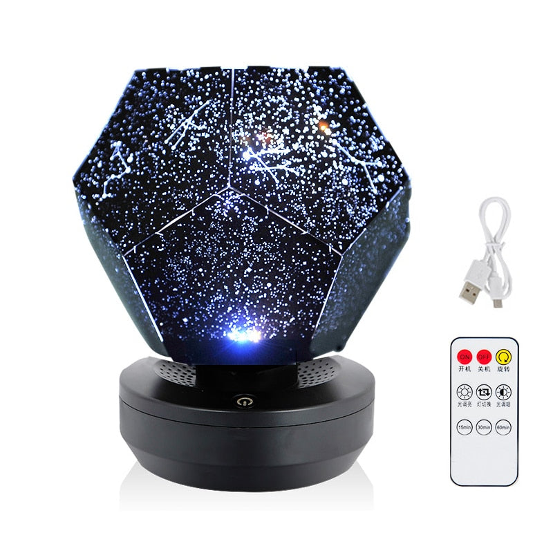 Rechargeable Galaxy Light Projector: Starry Nightlights for Bedroom Decoration, Christmas Gift, and Children's Night Light